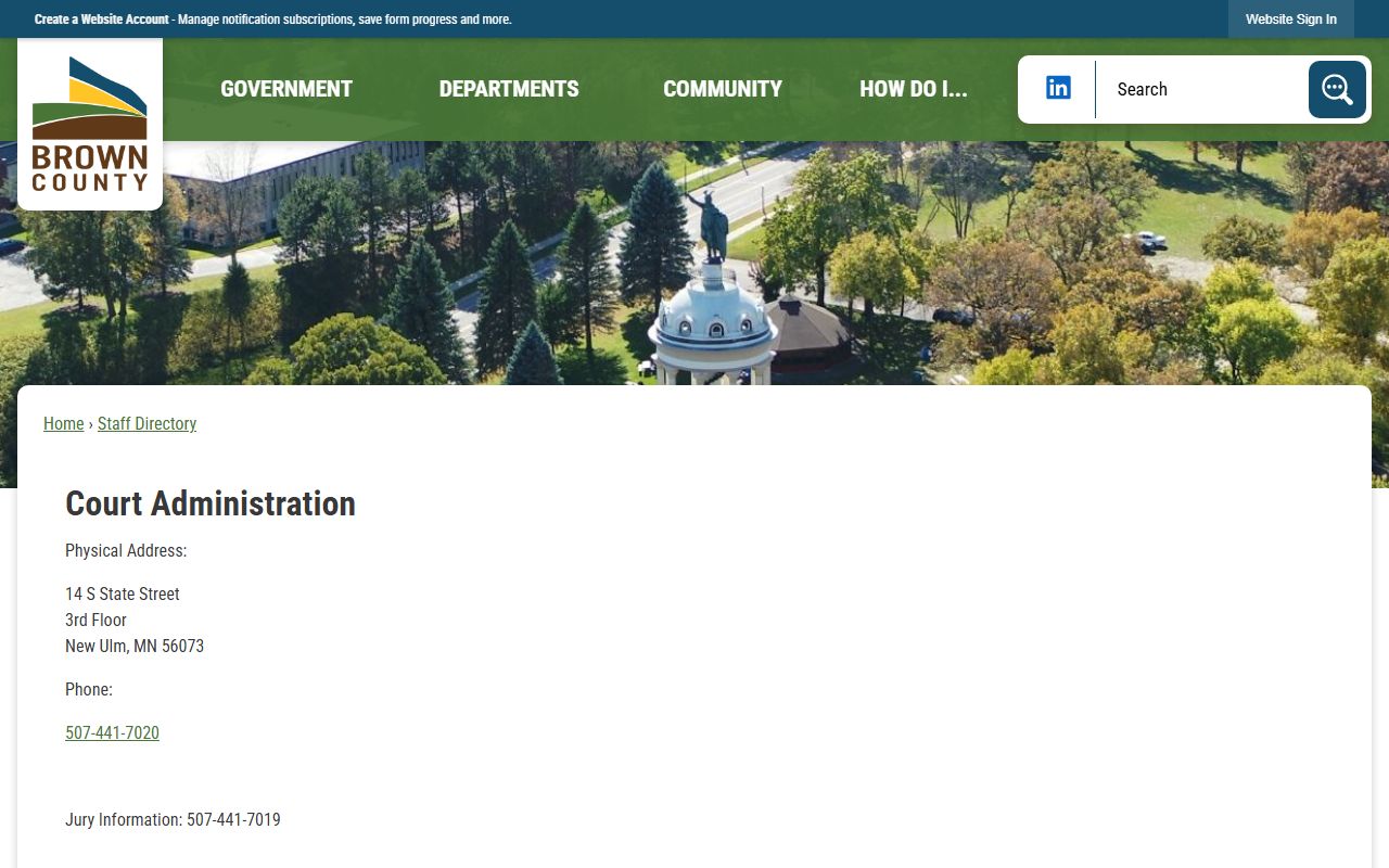 Brown County court records Court Administration directory