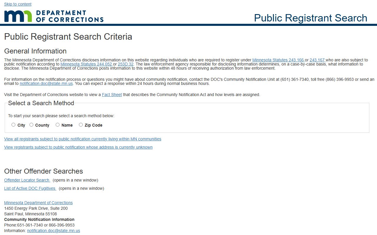 Brown County arrest records Minnesota public predatory registrant search