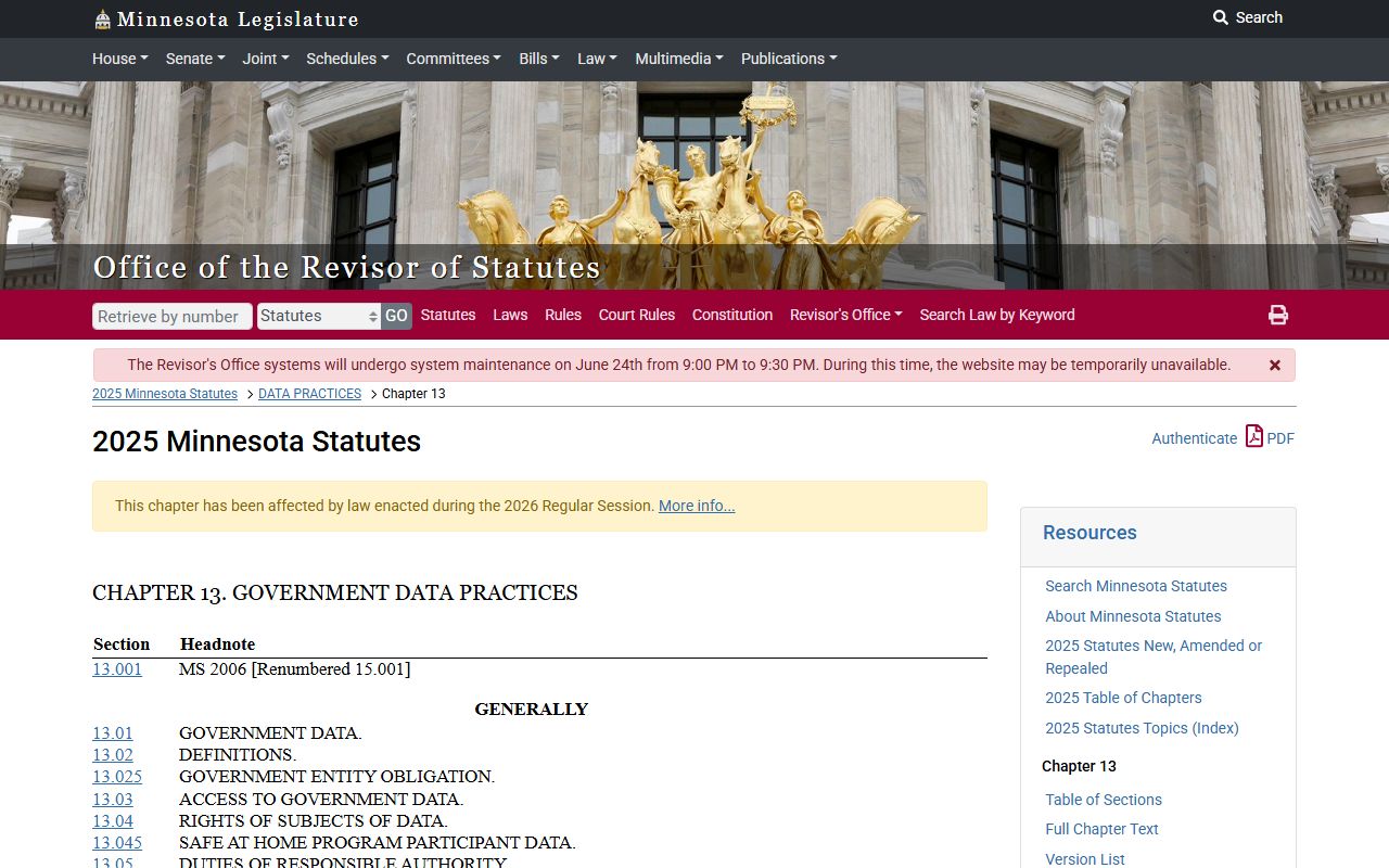 Brown County court dockets Minnesota Government Data Practices Act