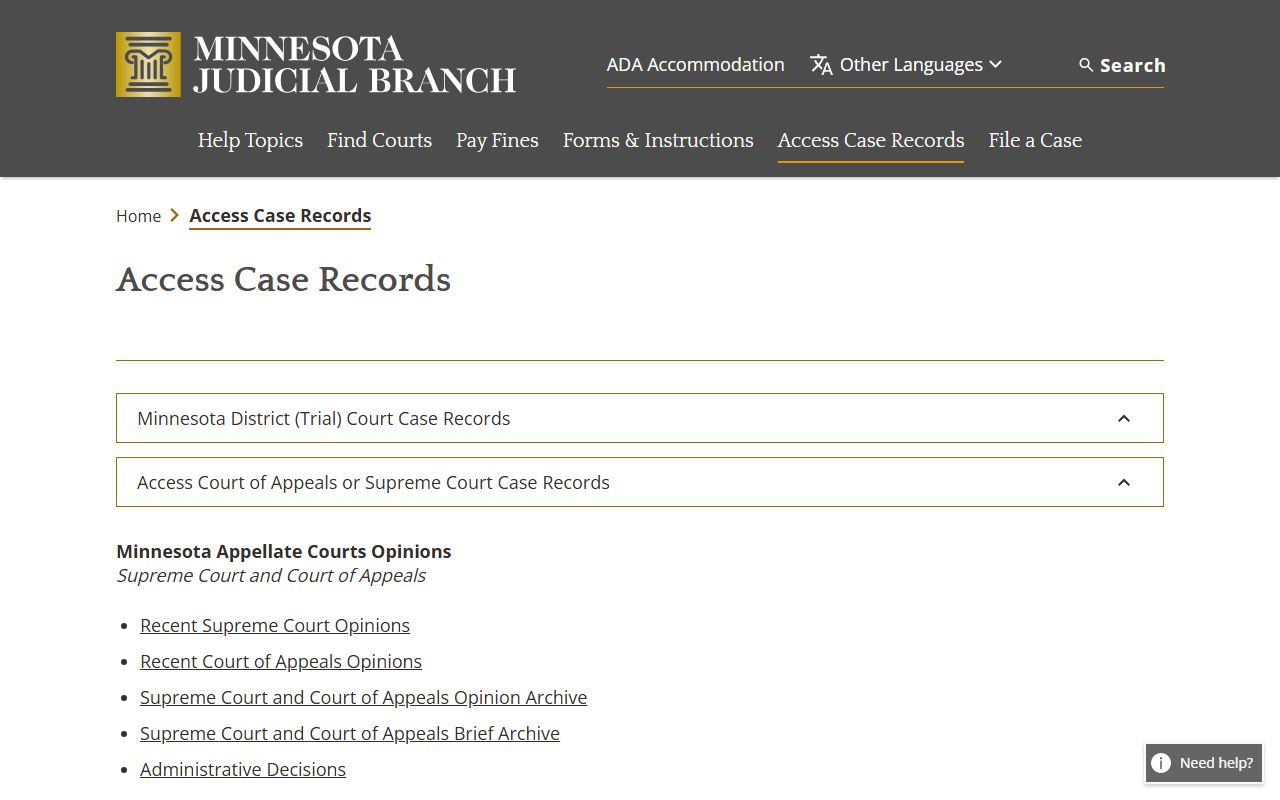 Brown County court records Minnesota access case records hub
