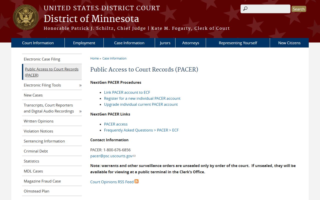 Brown County District Court federal PACER records