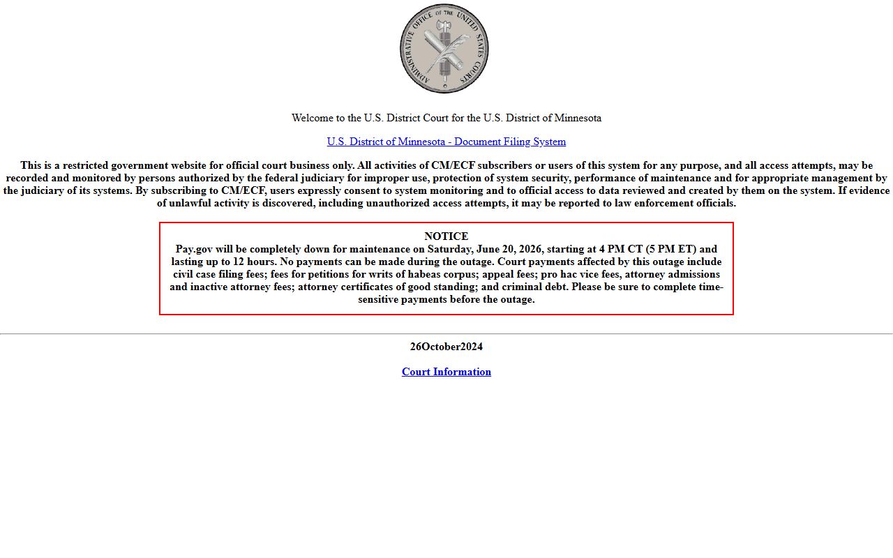 Brown County District Court federal CM ECF records