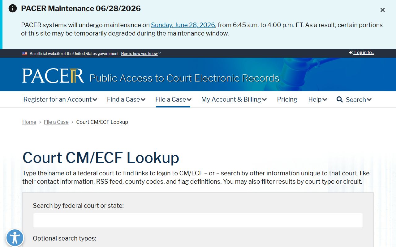 Brown County District Court PACER court lookup records