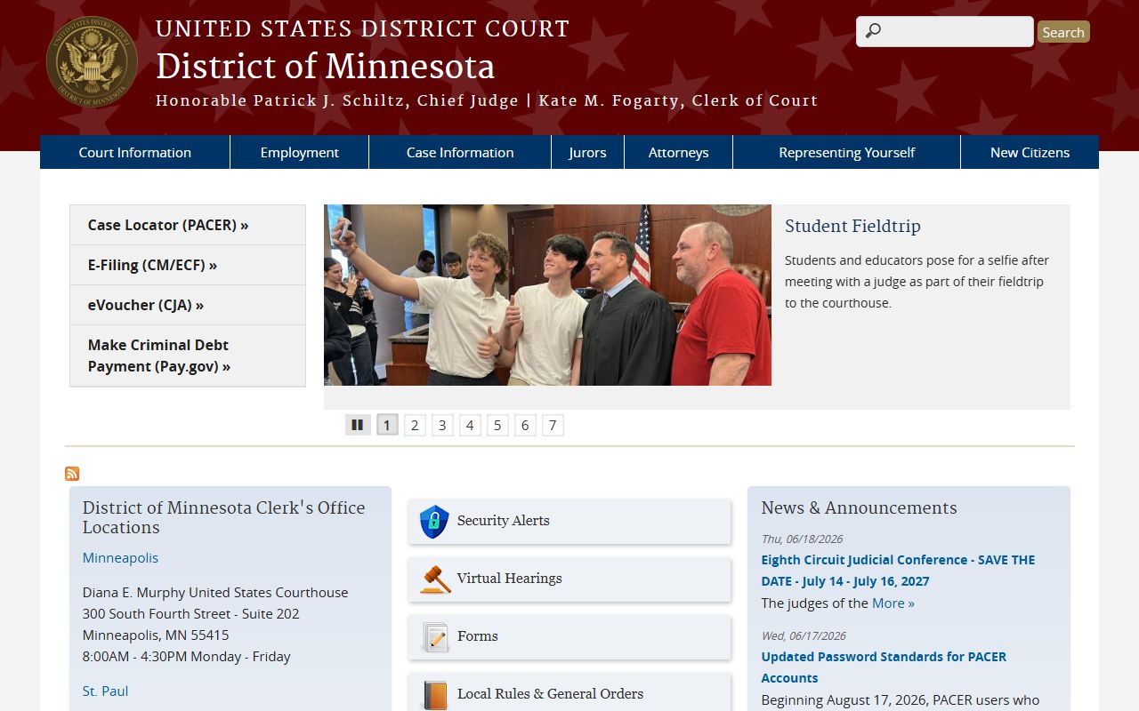 Brown County court records District of Minnesota federal court