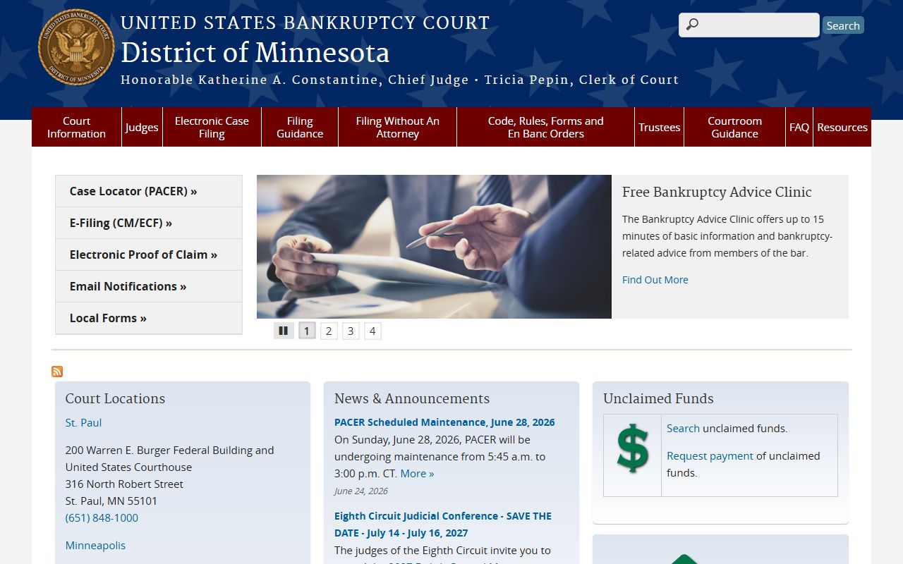 Brown County court records District of Minnesota bankruptcy court