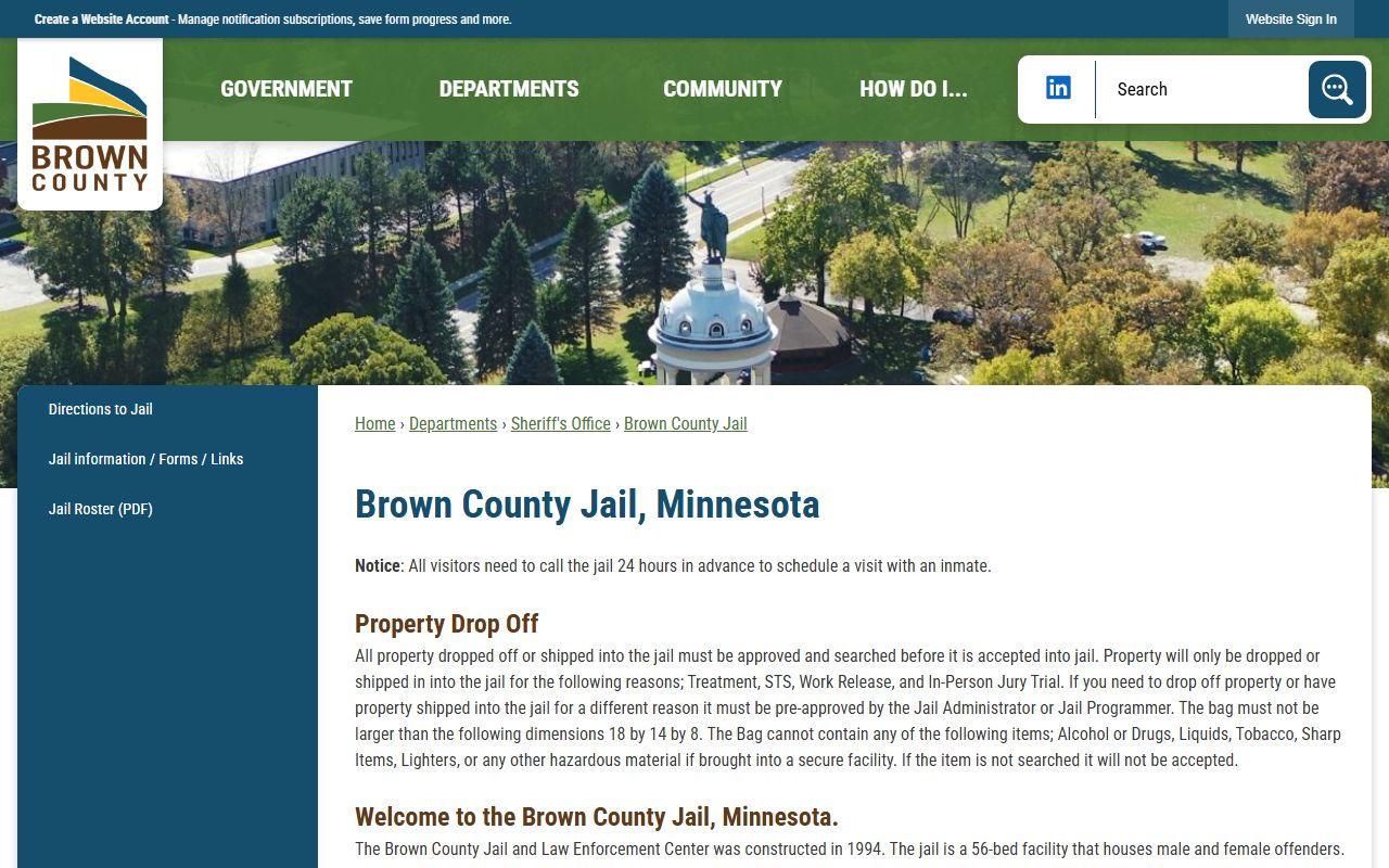 Brown County inmate records Brown County Jail facility
