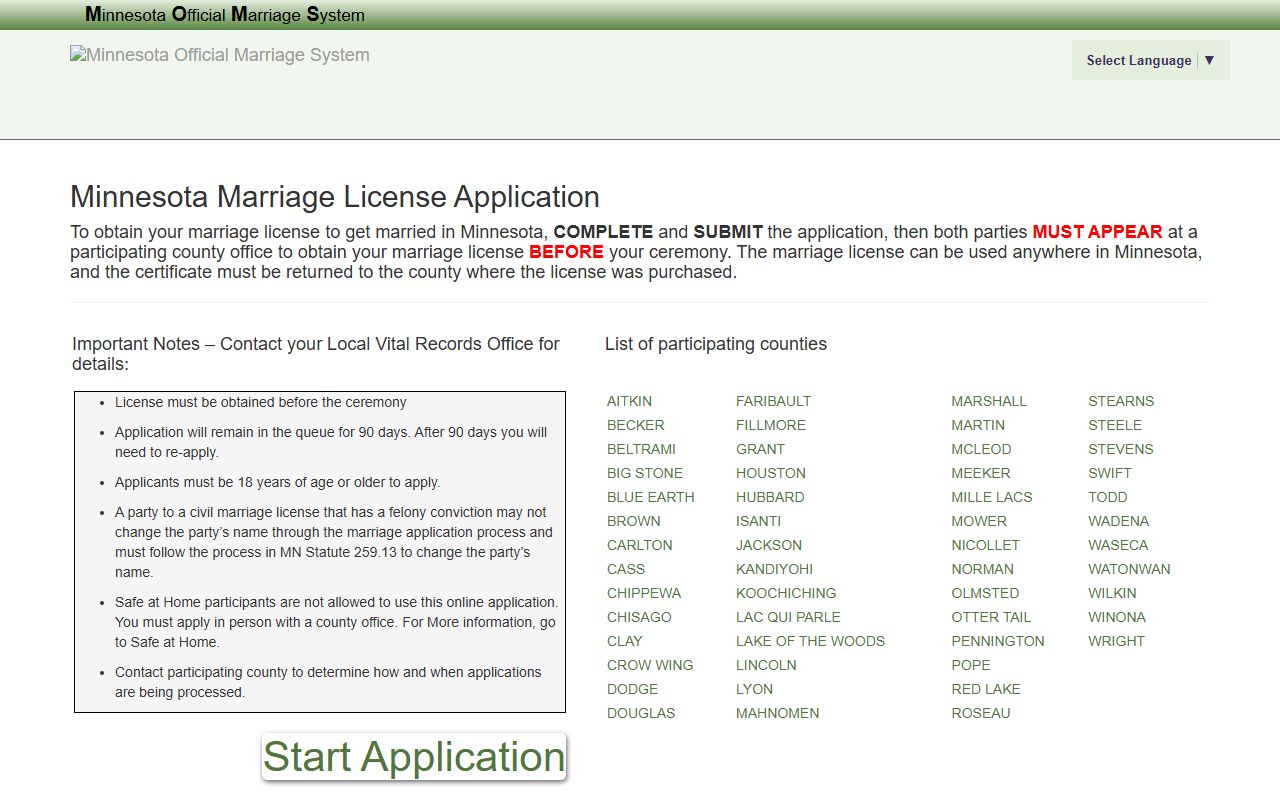 Brown County marriage records MOMS marriage license application
