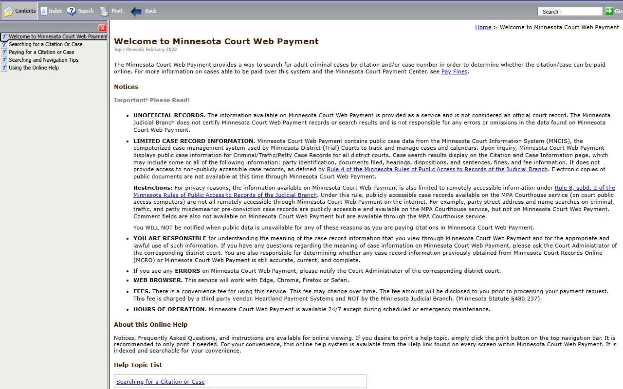 Brown County traffic court records Court Web Payment help
